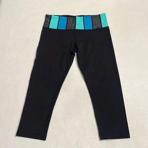 lululemon athletica Black and Teal Leggings